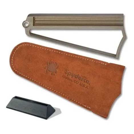 Schleifstein Spyderco außen Silber Schwarz