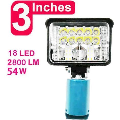 Lampe torche de travail LED BAT411, projecteur électrique BAT420 pour batterie Bosch 12 V/10,8 V Li-ion, contrôle de luminosité (haut/bas), 7,6 cm (3 pouces), 18 LED (1/5)
