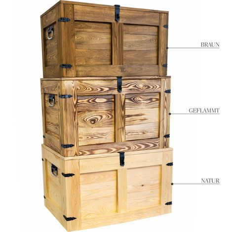 Grosse Holztruhe Oskar Palisander 80x45x47cm