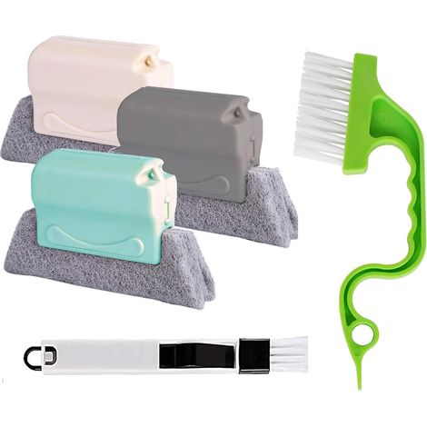 Lot de 5 brosses de nettoyage pour rainures de fenêtre - Outil de nettoyage en profondeur pour porte coulissante, volet roulant, climatisation (1/5)