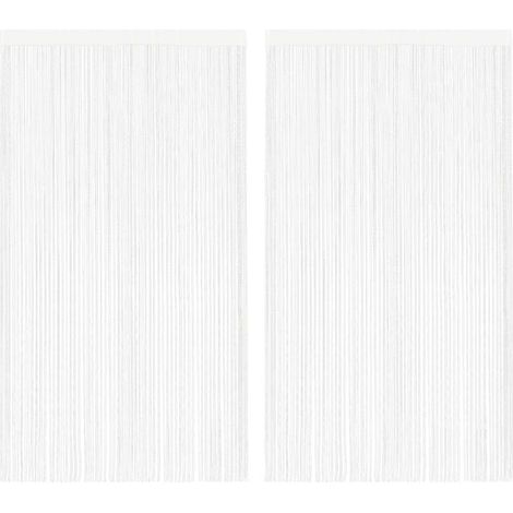 Rideau en fils 2 pcs 140 x 250 cm Blanc (1/5)