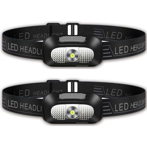 LED Head Torch, 2 Pack Lightweight Headlamp, USB Rechargeable Outdoor Super Bright Waterproof Headlight for Camping, Climbing, Hiking, Fishing, Night Reading, Running (1/5)