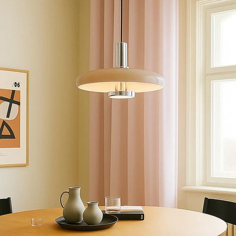 [GEBRAUCHT] B-Ware Lindby Pendelleuchte Hängelampe Lampe Retro Led E27 Beige Metall 35 Cm