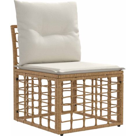 Unidad de Sofá Modular Exterior Sin Brazo Natural vidaXL