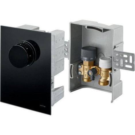 OVENTROP Unibox T-RTL Raum- und Rücklauftemperaturregelung Echtglas schwarz, 1022771 (1/3)