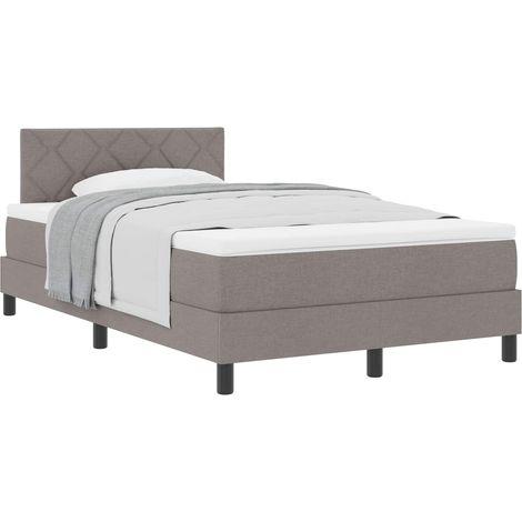 Box Spring Bed with Headboard Manual Taupe 120 x 200 cm Fabric vidaXL