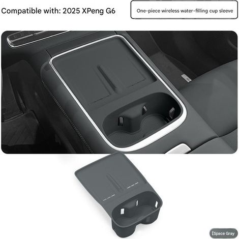 Tapis Antidérapant en Silicone pour Chargeur Sans Fil Console Centrale Xpeng G6 2025-2026 – Accessoire Intérieur Automobile 1 Pièce, Gris Espace (1/4)