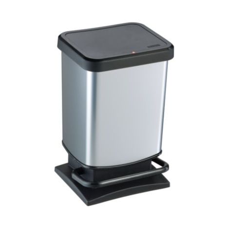 Rotho Treteimer Paso 20 l silber Tretmülleimer Mülleimer Abfalleimer Pedaleimer (1/5)