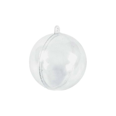 Pallina palla a sfera trasparente 8 cm in plexiglass per albero di natale decorazione natalizia de'coupage per interno esterno