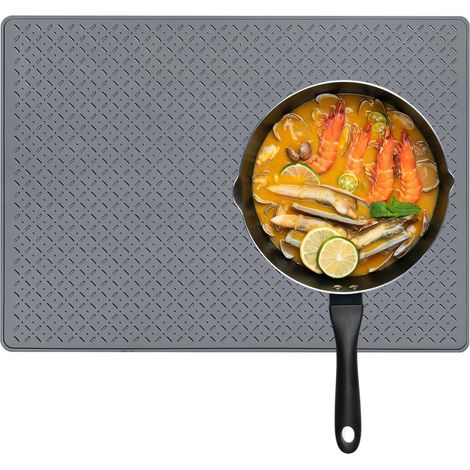 Silicone Kitchen Mat, 70 x 50 cm, Non-Slip and Heat Resistant, Protection for Kitchen, Worktop, and Baking, Versatile for DIY and Epoxy Resin (Grey) (1/5)