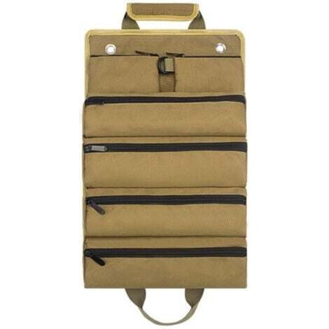 [JAMAIS UTILISÉ] Sac de quincaillerie roulé kaki jardin électricien menuiserie sac de quincaillerie épaissi sac d'outils de quincaillerie voiture sac de rangement d'outils (1/4)