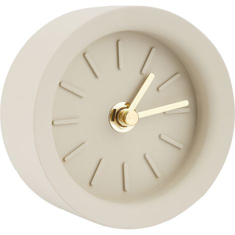 Réveil silencieux en béton, horloge de table à quartz (pile non incluse) (1/5)