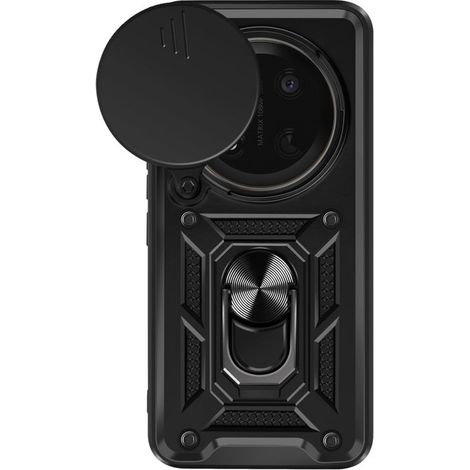 Étui compatible avec Honor Magic 7 Lite - Mayaxess - Noir - Antichoc - Anneau de support - Cache-objectif (1/5)