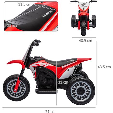 Moto électrique Honda CRF450RL à 3 roues sous licence (Convient aux enfants de 18 à 36 mois, rouge) (1/5)