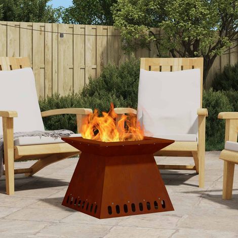 Feuerstelle Braun 48 x 48 x 40 cm Wetterfeststahl