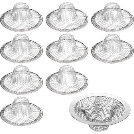 10 pièces Grille d'Évier Inoxydable (7 cm) - Anti-Corrosion, Maille Fine, Nettoyage Facile pour Baignoire, Douche & Évier de Cuisine (1/5)