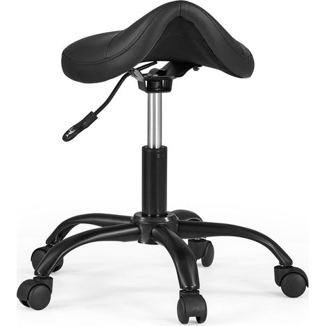 Drehhocker / Sattelstuhl Sattix PU schwarz hjh OFFICE (1/5)