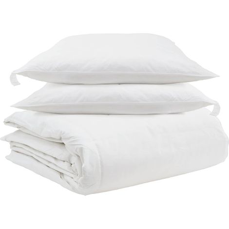 Ensemble de Duvet avec oreiller 3 pcs Blanc Plume de canard (1/5)