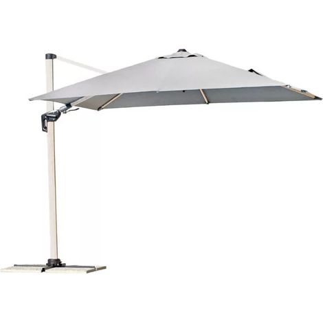 ombrellone a braccio quadrato solaria in alluminio bianco e grigio 3x3 mt (1/4)