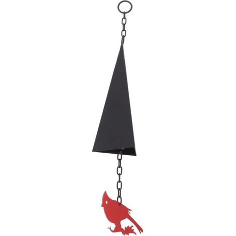 Carillon à Vent Triangle Fer Oiseau Rouge Décoration Extérieur Intérieur Jardin Terrasse (1/5)