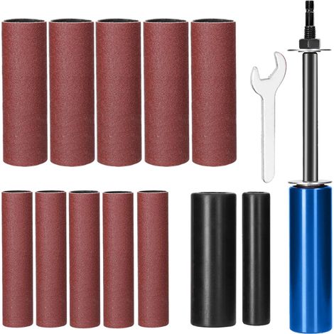 Accessoire de Conversion Multifonction pour Perceuse – Ponceuse à Bande Miniature & Bâton de Ponçage pour Bois, Métal & Pierre (Bâton de ponçage pour ponceuse à bande, rouge) (1/5)
