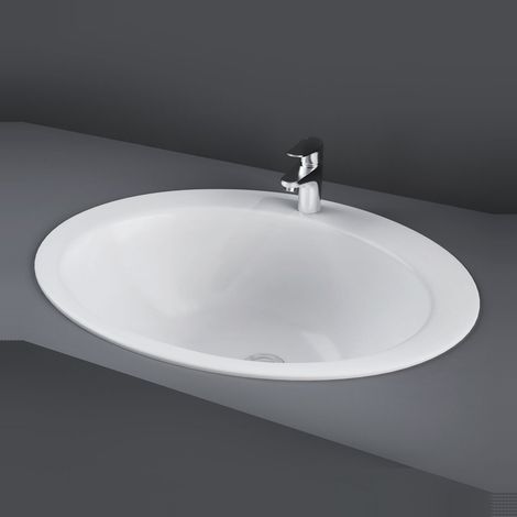 RAK Jessica Inset Countertop Basin 530mm Wide - 1 Tap Hole (No Overflow) (1/2)