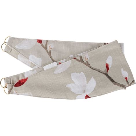 HOMESCAPES Red ‘Anita’ Floral Tie Back Pair