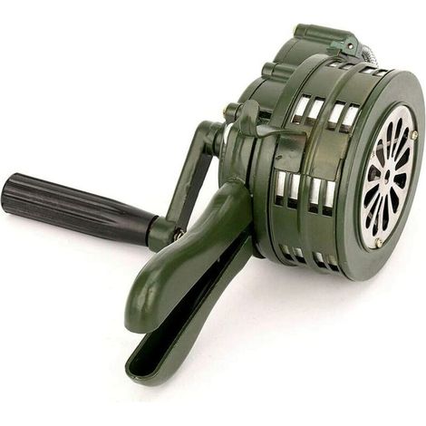 Sirena portátil con bocina de manivela de 110 dB, alarma de metal manual, alarma de seguridad de emergencia antiaérea - INHHUB (1/4)