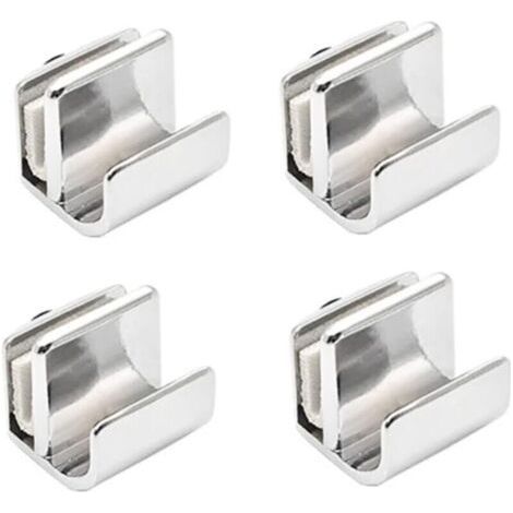 Juego de 4 tiradores para puertas de cristal, fabricados en aleación de zinc, sin necesidad de taladrar, para vitrinas, armarios y cajones de 3 a 5 mm de grosor. (1/4)