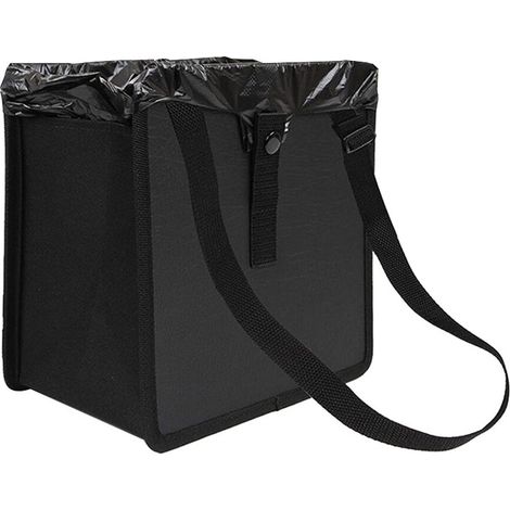 Cestino per auto, pieghevole, impermeabile, 22x22x14,5 cm, nero (1/5)