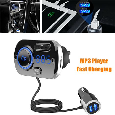 Bluetooth-FM-Transmitter für Auto, Audioadapter, Freisprecheinrichtung und Schnellladekit