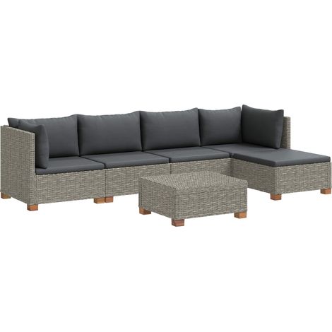 6 pz Set Lounge in Rattan con Cuscini GENDT Rattan naturale vidaXL (1/5)