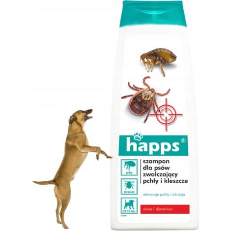Shampoo Happs contro pulci e zecche per cani 250 ml Protezione efficace