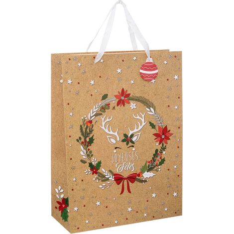 Sac cadeau grande taille kraft - Feeric lights & christmas