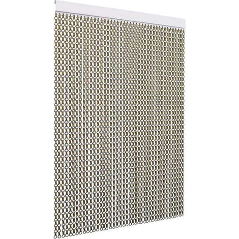 TENDAGGIMANIA Tenda Antimosche per Porte e Finestre - Colore binario: Argento - Modello Catena in Alluminio - (L.80 CM X H.240 CM, Marrone)