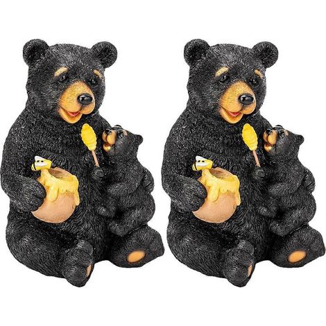 Statue de jardin lumineuse en forme d'ours amoureux, décoration extérieure (1/5)