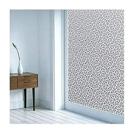 Film vitre et fenêtre sans Colle, électrostatique, repositionnable, Grands Choix de Tailles et de modèles, protection vis à vis - 350 cm - 90 cm - Rosace.