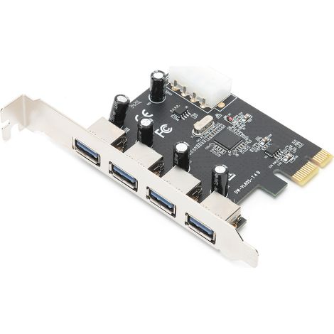 Carte d'extension PCI Express vers USB 3.0 à 4 ports USB 3.0, convertisseur PCI-e vers USB 3.0 (NEC) (1/5)