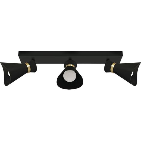 Plafonnier mural Loreta noir 3 spots orientables E14 (1/2)