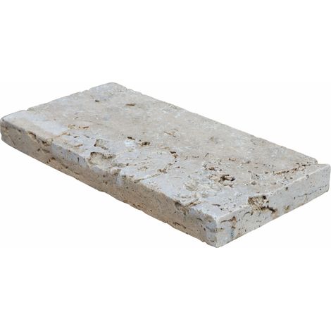 Dalles et Pavés Travertin Rustique - Mix Beige - 15x30x3cm - Vieilli - (1 m²)
