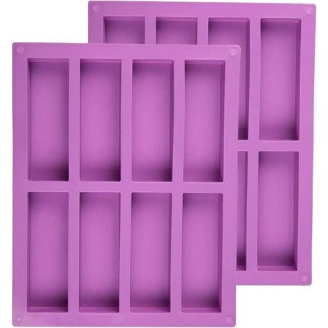 Moule Silicone Rectangulaire pour Barres de Céréales - 2 Pièces Mini Moule à Cake - Convient aux Biscuits, Pain, Bonbons