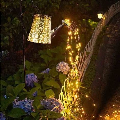 Guirlande lumineuse - FOLAYA - Arrosoir solaire - Métal vintage - Énergie solaire - LED blanc chaud (1/4)