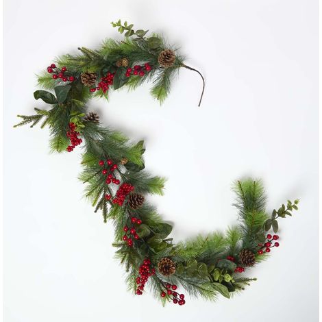 HOMESCAPES Artificial Winter Woodland and Eucalyptus Garland (1/5)