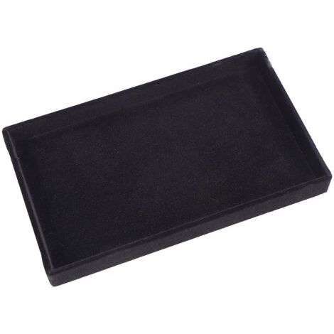 QORVA-Trappe de rangement, plateau noir vide, 21,312,42,4 cm, 1 grande boîte à bijoux en velours pour bagues