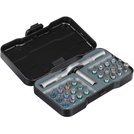 Ensemble d'outils de réparation domestique multifonctionnels 24 en 1 RS1 : tournevis, clé à cliquet, embouts de tournevis magnétiques. (1/5)