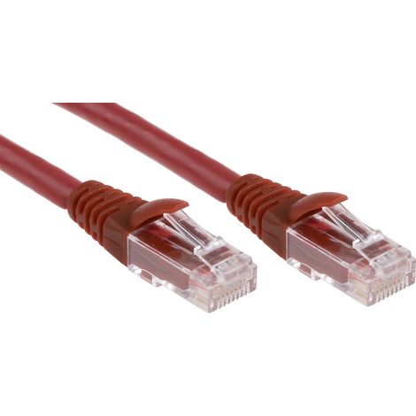 Câble cat 6 Avec connecteur / , U/UTP, gaine LSZH Rouge, 5m ( Prix pour 1 )