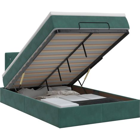 Maison Exclusive - Letto ottomano con materasso Verde Scuro 120 x 190 cm Velluto (1/5)