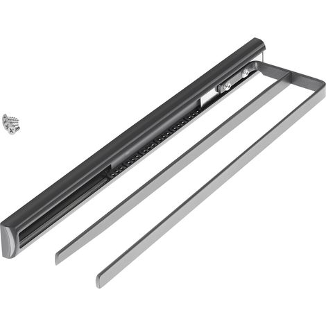 Kesseböhmer Teleskop-Handtuchauszug anthrazit - 1 STÜCK 2-armig Länge 410 mm (ausgezogen ca. 710 mm) Handtuchhalter von SOTECH