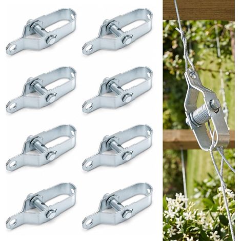 8 x Galvanised Wire Tensioner 10.5 cm Thick Steel Fence Stiffener with Full Tension Axis for Garden Wire Mesh Outdoor Fence Poles Vine Farm Pasture and Repair (1/5)