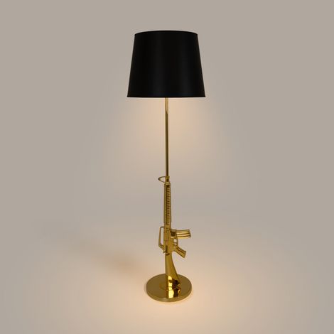 Lampadaire salon design métal doré et argenté « M16 » Hauteur 168 cm